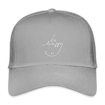 be happy smile - Kids’ Trucker Cap - light grey - Front