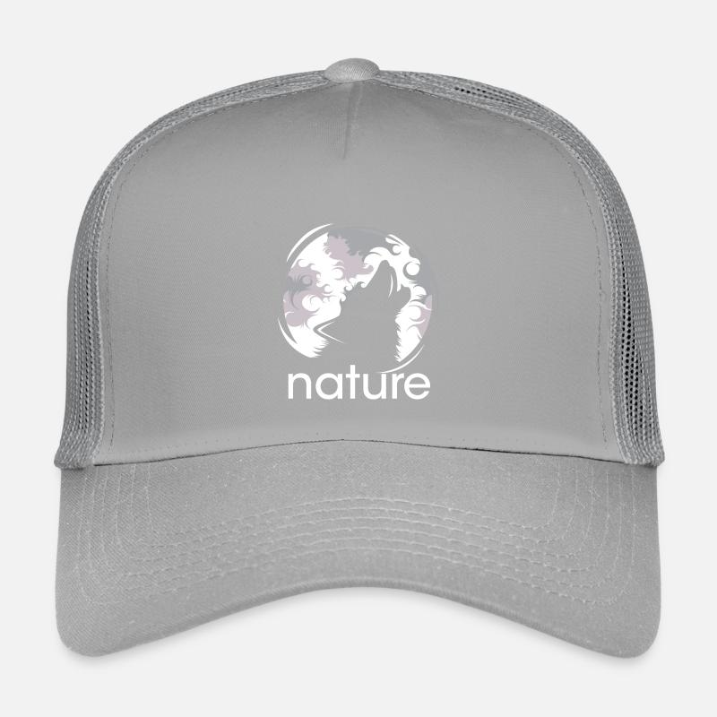 Nature Wolf Moon Howl Evening Night Shadow Logo Kids’ Trucker Cap