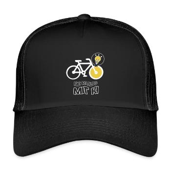 Creative bike with light bulb design - Kids’ Trucker Cap - black/black - Front