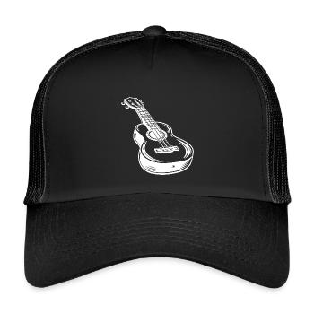 Ukulele Skizze - Kinder Trucker-Cap - Schwarz/Schwarz - Vorne