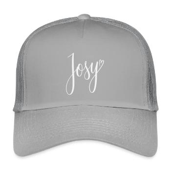 Josy Script Herz-Design - Kinder Trucker-Cap - Hellgrau - Vorne