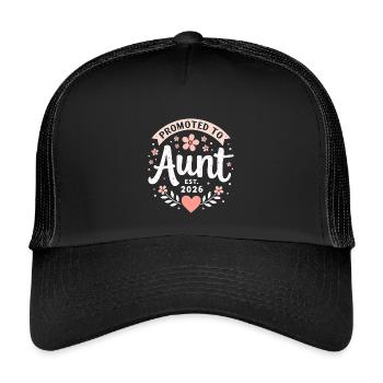 Tante 2026 Tante 2026 Befördert zu Tante 2026 - Kinder Trucker-Cap - Schwarz/Schwarz - Vorne