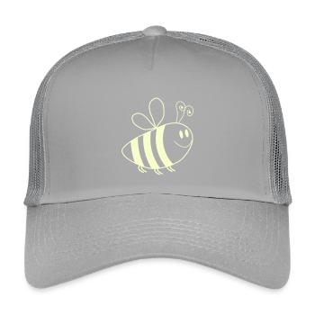 Motif des abeilles souriantes - Casquette trucker enfant - gris clair - Devant