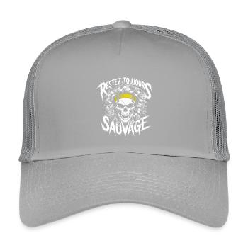 Restez Sauvage Toujours Skull - Kids’ Trucker Cap - light grey - Front