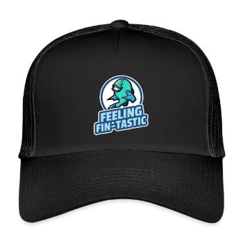 Fin-tastisch fühlen - Kinder Trucker-Cap - Schwarz/Schwarz - Vorne