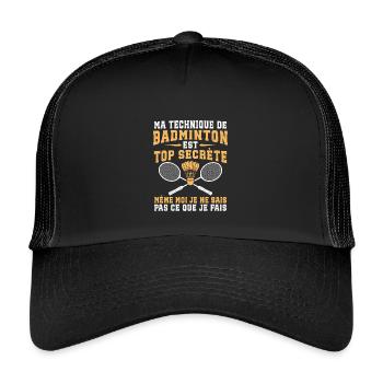 ma technique de badminton - Casquette trucker enfant - noir/noir - Devant