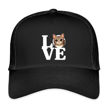 J’ADORE Chat tigré Amoureux des chats Drôle - Casquette trucker enfant - noir/noir - Devant