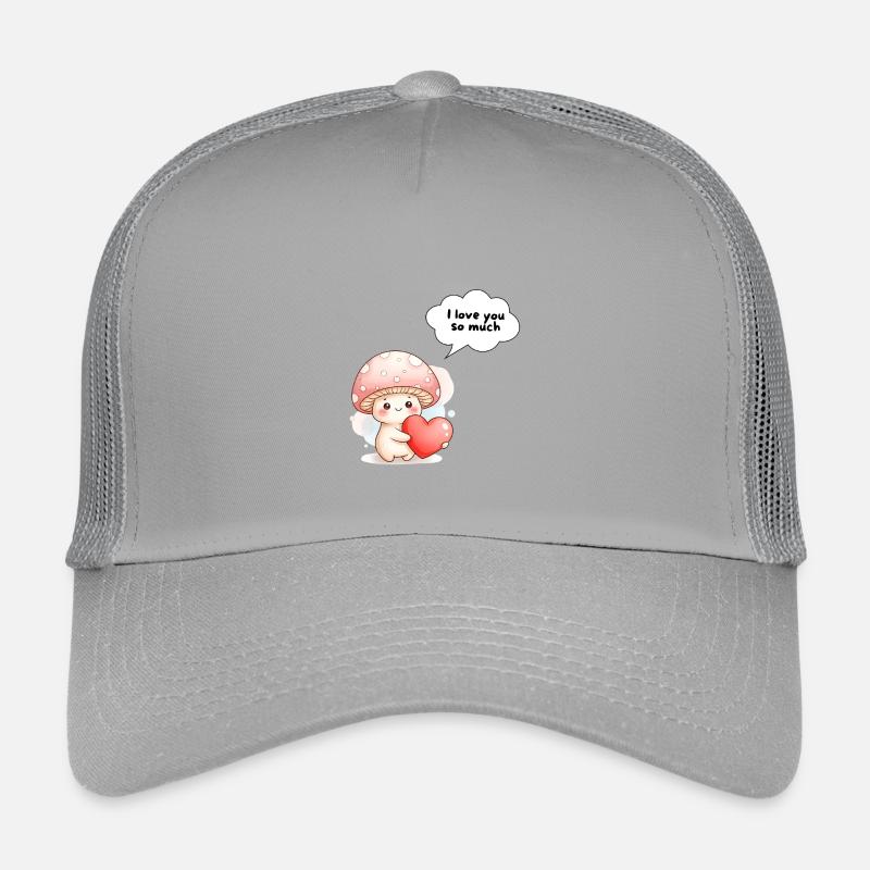 Süßes Pilzliebesdesign Ich liebe dich Kinder Trucker-Cap