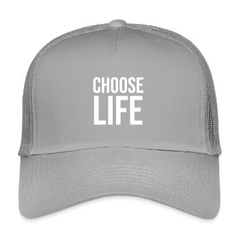 Choose life bold typography design - Kids’ Trucker Cap - light grey - Front