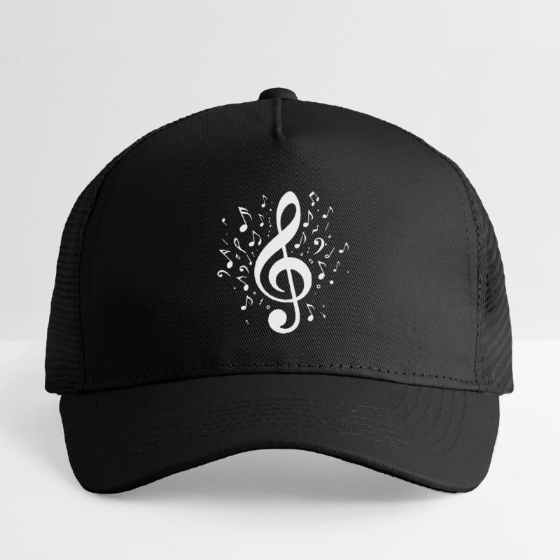 Exploding clef with notes Kids’ Trucker Cap
