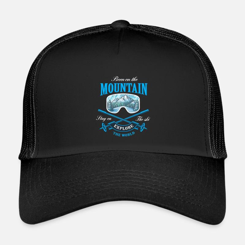 Geboren auf dem Berg - Kinder Trucker-Cap - Schwarz/Schwarz