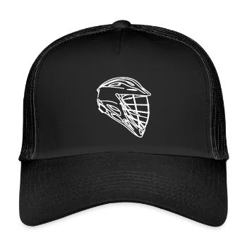 Lacrosse Helmet Sketch - Kids’ Trucker Cap - black/black - Front