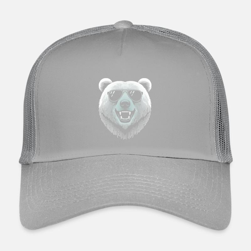 Tête ours cool avec lunettes de soleil Casquette trucker enfant