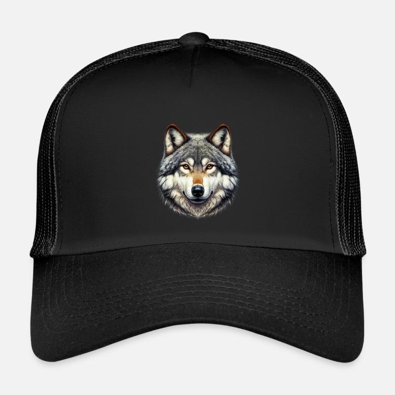 Wolf - Kids’ Trucker Cap - black/black