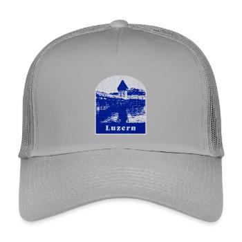 Lucerne, Suisse - Casquette trucker enfant - gris clair - Devant