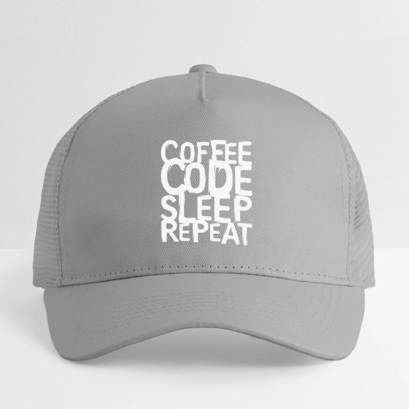 coffee code Programmer - Computer Science Work Logo Kids’ Trucker Cap