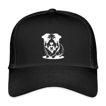 Hund weiß T-shirt Geschenk - Kinder Trucker-Cap - Schwarz/Schwarz - Vorne