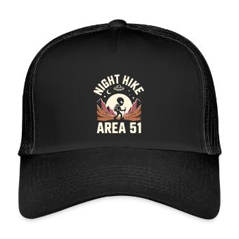 Lustige Gegend 51 Alien UFO Wanderung Wandern - Kinder Trucker-Cap - Schwarz/Schwarz - Vorne