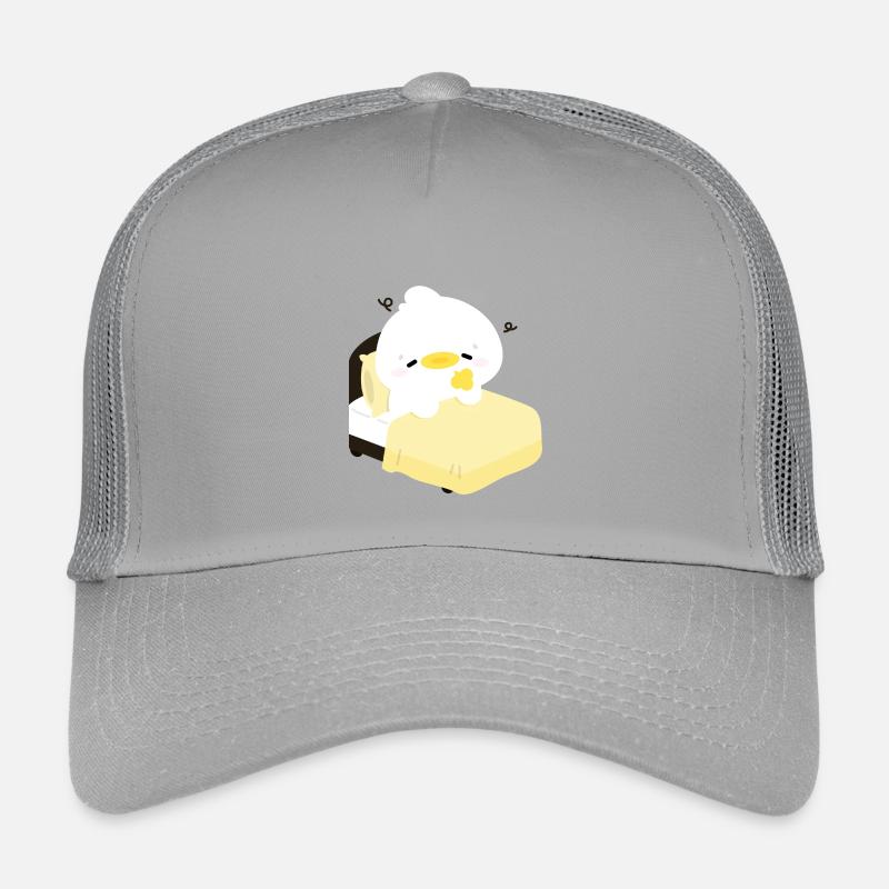 Canard douillet et endormi sur un lit jaune Casquette trucker enfant