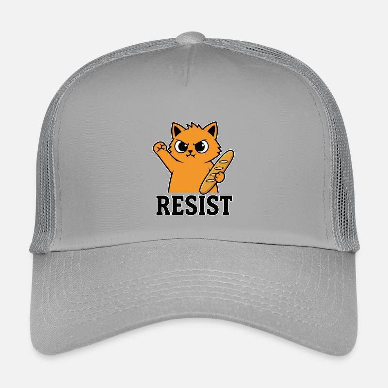 Resist Cat with Baguette Funny Protest Kids’ Trucker Cap
