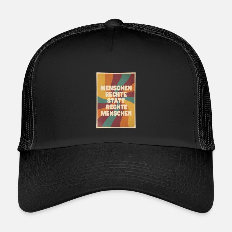 Menschenrechte statt rechte Menschen Retro - Kinder Trucker-Cap - Schwarz/Schwarz