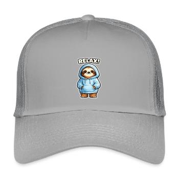 Relax Sloth Hoodie - Kinder Trucker-Cap - Hellgrau - Vorne