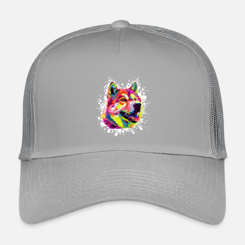 Buntes Hundeporträt im PopArt Stil Kinder Trucker-Cap