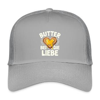 Beurre chez Die Liebe lustiger Deutscher Frühstück - Casquette trucker enfant - gris clair - Devant