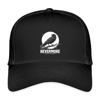 Nevermore – Rabe vor Mond - Kinder Trucker-Cap - Schwarz/Schwarz - Vorne