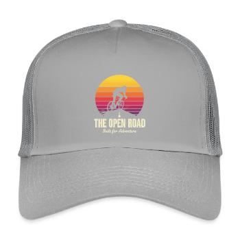 Open Road Adventure Cyclist Print - Kinder Trucker-Cap - Hellgrau - Vorne