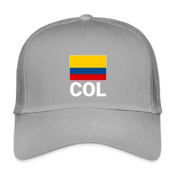 Kolumbien Fahne mit Abkürzung COL - Kinder Trucker-Cap - Hellgrau - Vorne