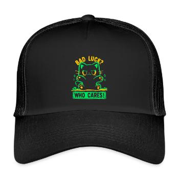 Bad Luck Who Care's - Kinder Trucker-Cap - Schwarz/Schwarz - Vorne