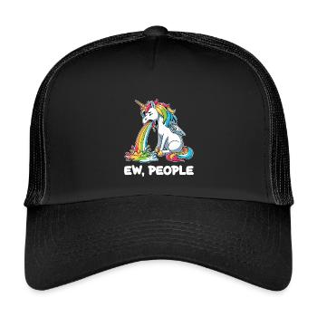 Rainbow Unicorn Spits Rainbow - Kids’ Trucker Cap - black/black - Front