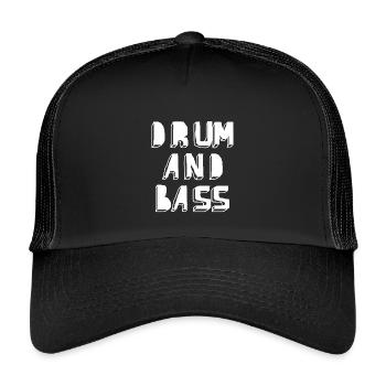 Trommel- und Bass-Neon-Glyphe - Kinder Trucker-Cap - Schwarz/Schwarz - Vorne
