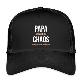 Papa Officiel du Chaos - Casquette trucker enfant - noir/noir - Devant