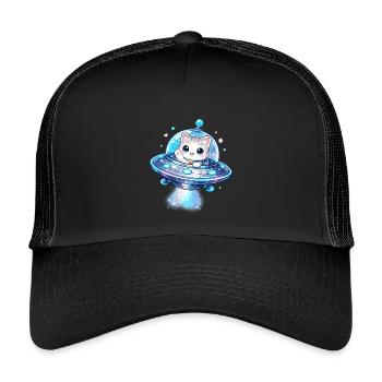 Kawaii Cats UFO Space Friend - Kids’ Trucker Cap - black/black - Front