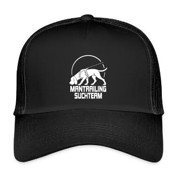 Bloodhound Mantrailing Suchteam Hunde Wilsigns - Kinder Trucker-Cap - Schwarz/Schwarz - Vorne