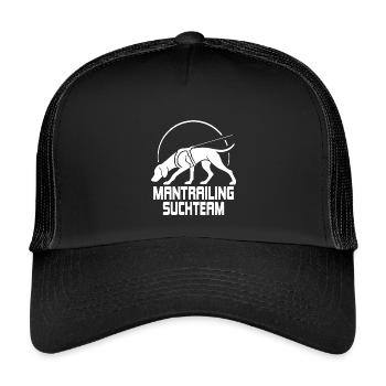 Vizsla Mantrailing Suchteam Hunde Hund Wilsigns - Kinder Trucker-Cap - Schwarz/Schwarz - Vorne