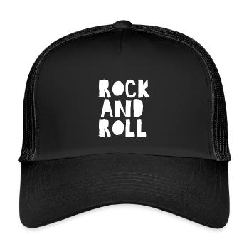 Rock and Roll Bold Typography - Kids’ Trucker Cap - black/black - Front