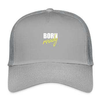 Born ready - Kinder Trucker-Cap - Hellgrau - Vorne