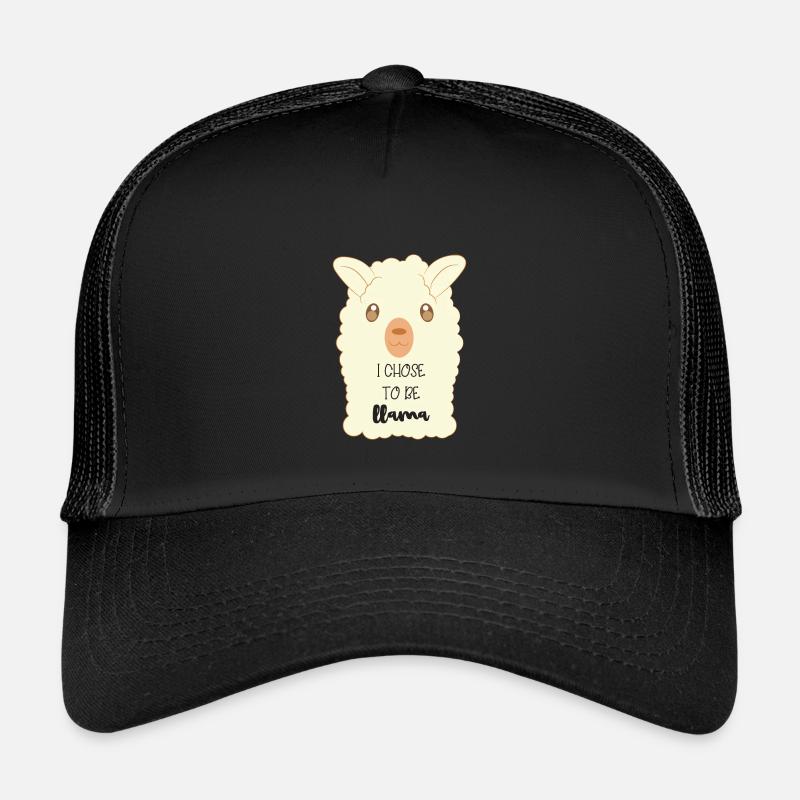 Lama Alpaka - Kinder Trucker-Cap - Schwarz/Schwarz