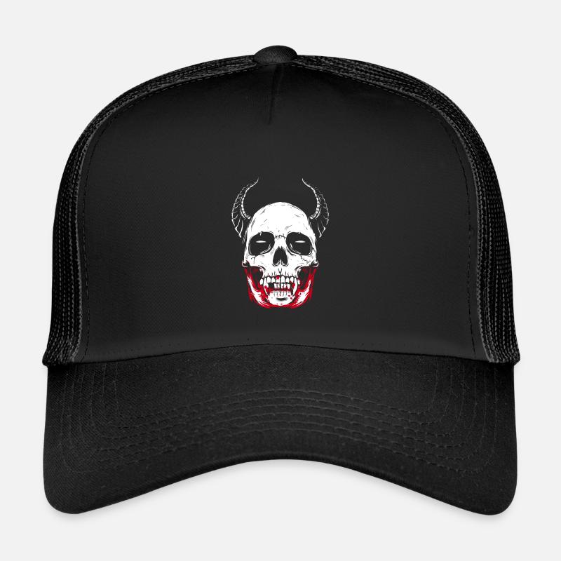 Vampire skeleton horror skull - Kids’ Trucker Cap - black/black