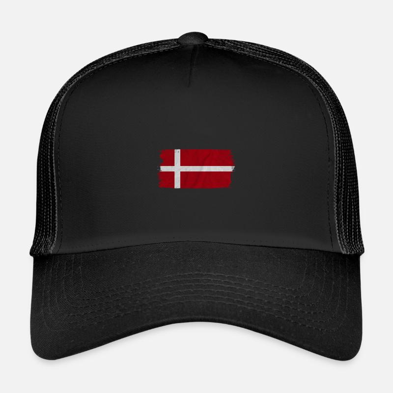 Dänemark - Kinder Trucker-Cap - Schwarz/Schwarz