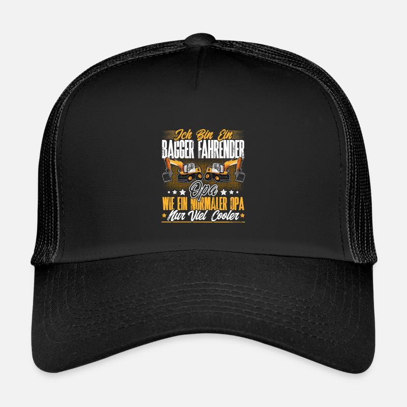Baggerfahrer Opa - Kinder Trucker-Cap - Schwarz/Schwarz