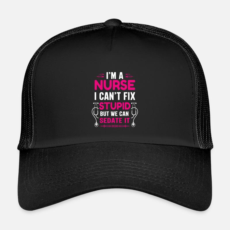 Krankenschwester - Kinder Trucker-Cap - Schwarz/Schwarz