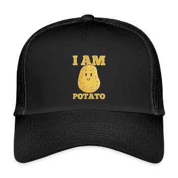 Kartoffel Kawaii - Kinder Trucker-Cap - Schwarz/Schwarz - Vorne