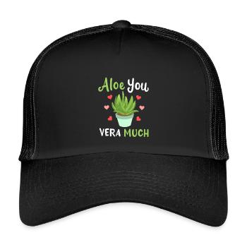 Aloe Vera Succulents - Kids’ Trucker Cap - black/black - Front