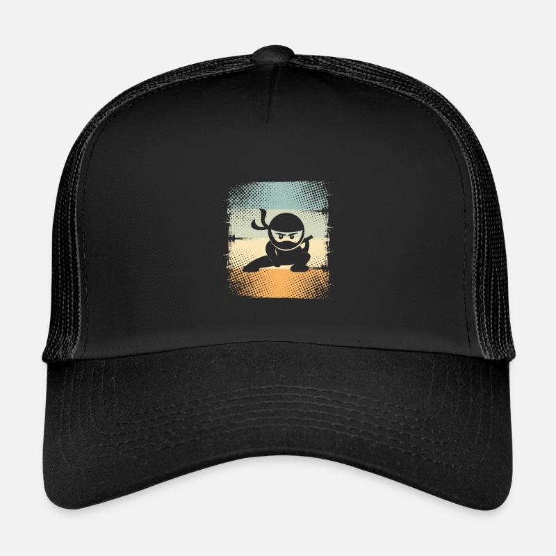 Ninja - Kinder Trucker-Cap - Schwarz/Schwarz