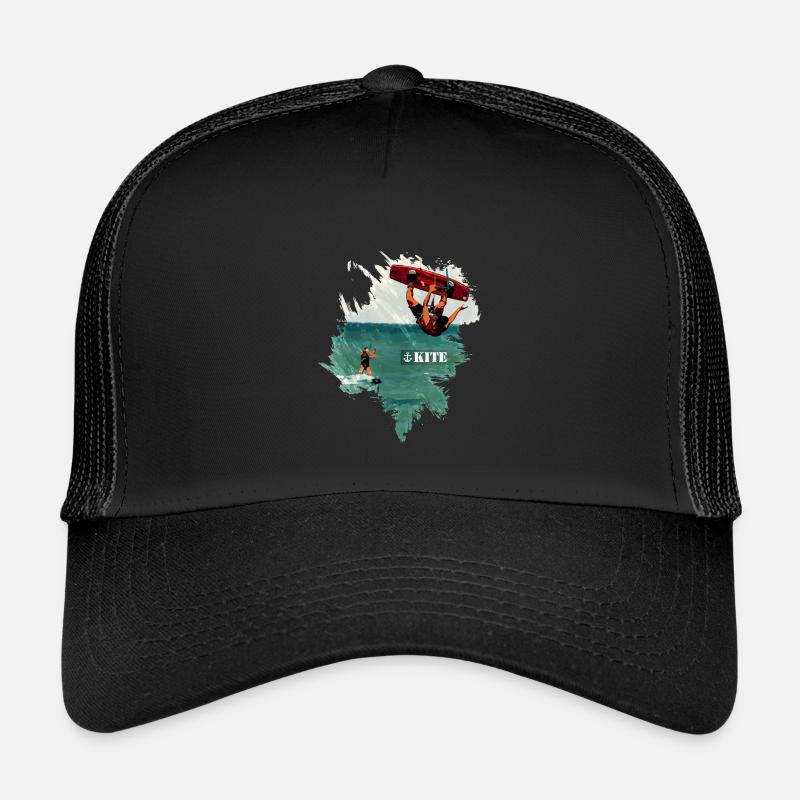 Kite Boarding | Kiting | Kite Surfing - Kids’ Trucker Cap - black/black