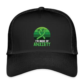 I'm Made Of Anxiety Mental Health - Kids’ Trucker Cap - black/black - Front